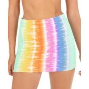 Hurley Womens Large Ombre Rainbow Cover Up Mini Skirt Stretch